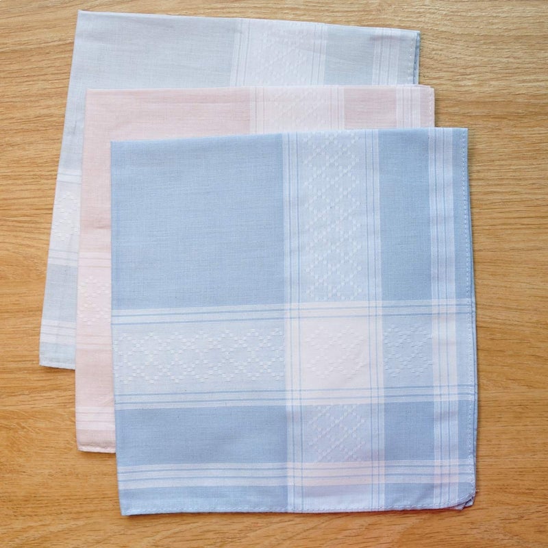 GB Selected Soft Cotton Handkerchiefs for Men with Elegant Pattern in Assorted Color, 16 inches Large hankies, Pack of 12 - Image 3